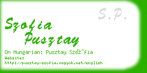 szofia pusztay business card